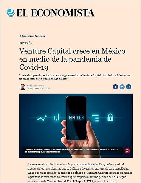 Venture Capital crece en Mxico en medio de la pandemia de Covid-19